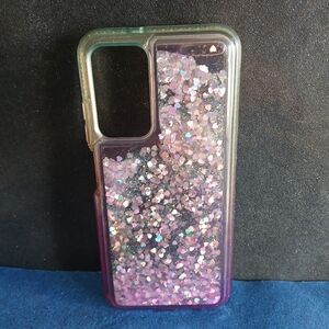 Snow globe liquid glitter phone case cover for Samsung A03S